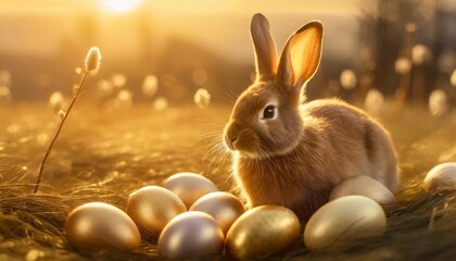 most beautiful background for easter with bunny and easter eggs 4k ultra high good quality