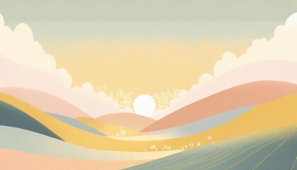 Fototapeta na wymiar easter background flat illustration pastel colours