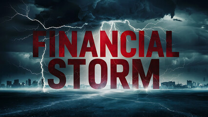 “FINANCIAL STORM,” symbolizing economic turmoil or crisis