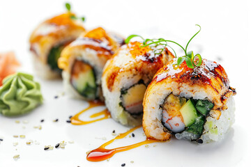 Delicious Sushi Rolls Plated With Elegance and Style - 769126299