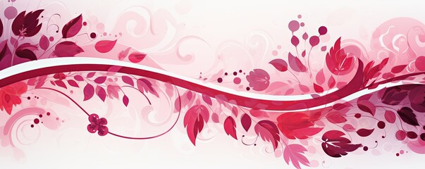 bright spring colors burgundy and white, pinknordic pattern white background 