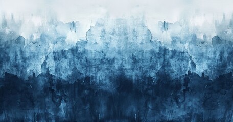 Ethereal Blue Watercolor Forest - Misty Woods Artistic Background
