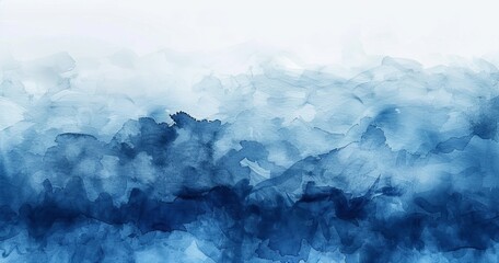 Abstract Oceanic Watercolor Texture - Blue Hues Artistic Background
 - obrazy, fototapety, plakaty