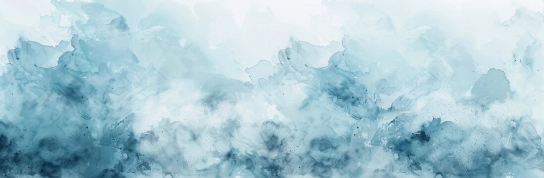 Serene Blue Watercolor Clouds - Abstract Sky-Inspired Background
