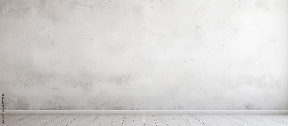 Poster a serene landscape with a grey sky filled with fluffy cumulus clouds above an empty room with a whit