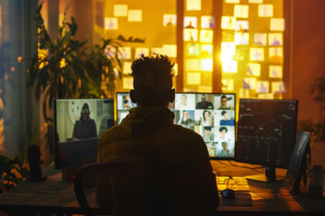 Obraz premium Remote Worker in Video Call