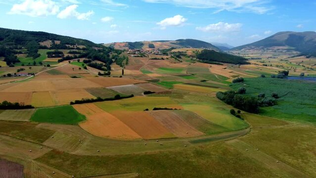 Colorful fields in Colfiorito. Umbria