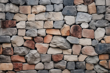 Obraz premium A textured stone wall forms a sturdy and solid background, its rough surface adding character and depth to the architectural design.