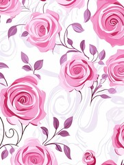 bright spring colors rose and white, pinknordic pattern white background 