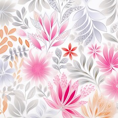 Fototapeta na wymiar bright spring colors silver and white, pinknordic pattern white background 