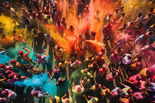 Holi Festival's Colorful Crowd