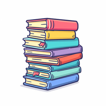 Pile of books vector illustration