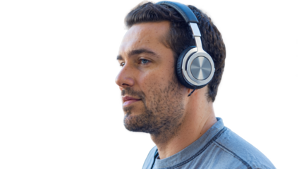 A man wearing headphones png