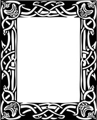 black and white frame with ornament