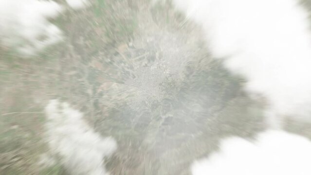 Earth zoom in from space to Blida, Algeria. Followed by zoom out through clouds and atmosphere into space. Satellite view. Travel intro. Images from NASA