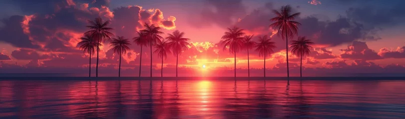 Tafelkleed Beautiful Tropical Sunset created with Generative AI Technology, ai, generative © Wildcat93