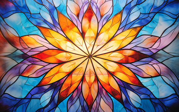 colorful vivid abstract kaleidoscope pattern © EwaStudio