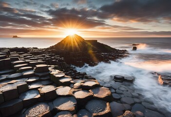 A view of the Giants Causeway in Northern Ireland