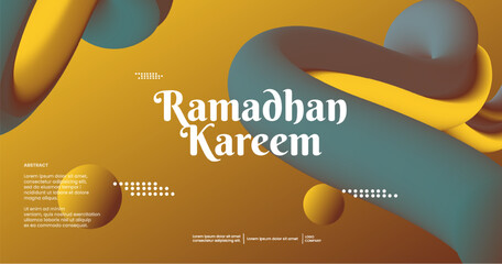 Ramadhan Kareem poster web banner. Abstract gradients Ramadhan Kareem background.