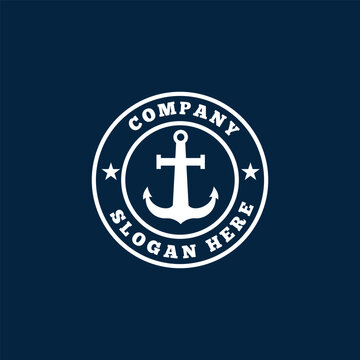 anchor logo icon vector illustration