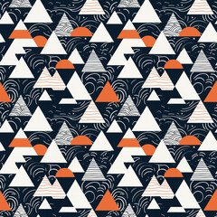 Abstract seamless geometric shape pattern in vector style