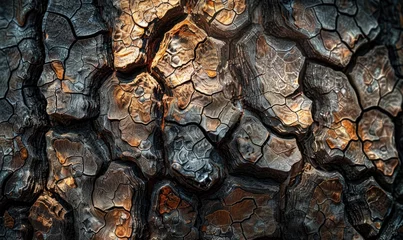 Küchenrückwand glas motiv Brennholz Textur Close-up of pine bark with intricate patterns and textures