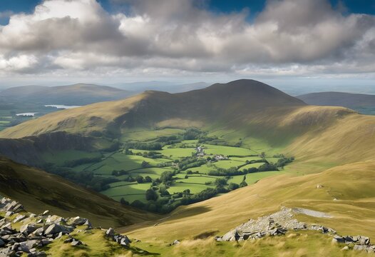 Beautiful landscape image of the Lake District near Scarfell pike and Wast Water