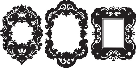 Set frames. Hand drawn vector illustration	