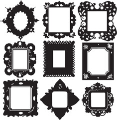 Set frames. Hand drawn vector illustration	