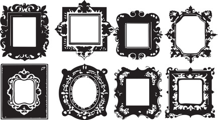 Set frames. Hand drawn vector illustration	