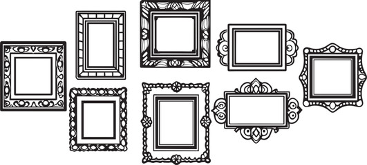 Set frames. Hand drawn vector illustration	