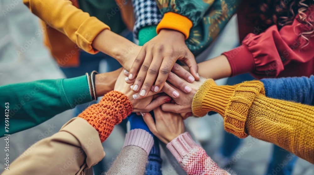 Aufkleber collaborative and diverse team working together generative ai