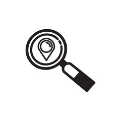 Location of magnifying glass logo icon