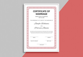 Bride Certificate Template - obrazy, fototapety, plakaty