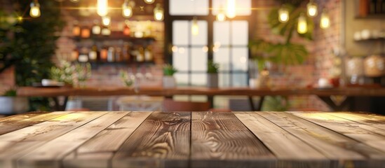 Blurry Restaurant Background with Table Top