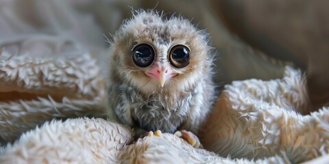 cute little owl with big eyes