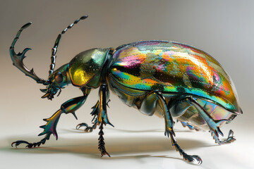 A purebred beetle poses for a portrait in a studio with a solid color background during a pet photoshoot.- 769144068