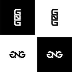 gng initial letter monogram logo design set