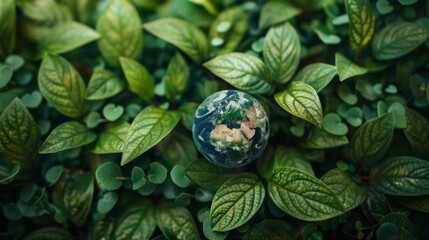 mbrace Earth: Earth Day Message with Green Leaf Background