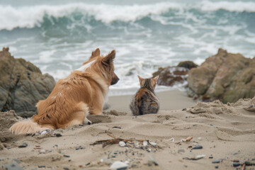 A cat and a dog are companions.- 769145662
