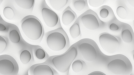Sfondo astratto geometrico generativo, bianco, render 3D - obrazy, fototapety, plakaty