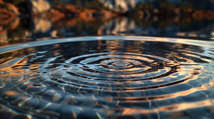 Tranquil Ripples in a Serene Pond