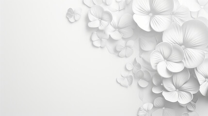 Sfondo bianco con fiori bianchi - obrazy, fototapety, plakaty