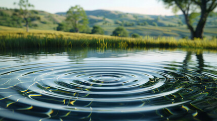 Tranquil Ripples in a Serene Pond