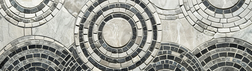 Obraz premium Roman Inspiration: Delicate Mosaic Patterns in Grey and White