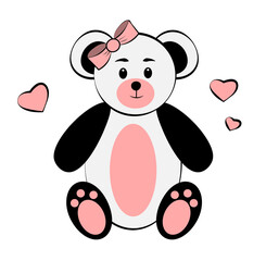 Cute bear with a bow on his head. Greeting Card