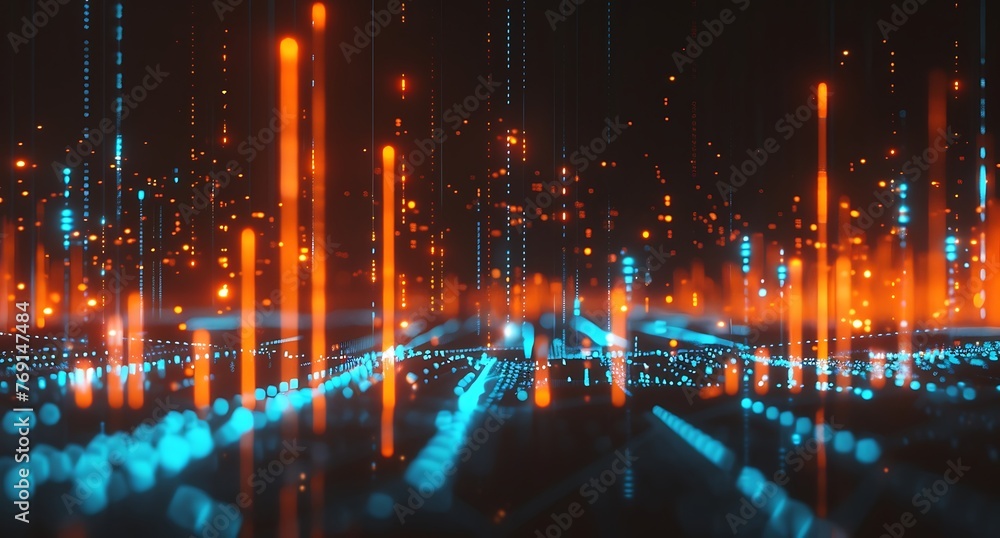 Poster financial technical forex colorful trading diagrams and stock market data with lines and dynamics