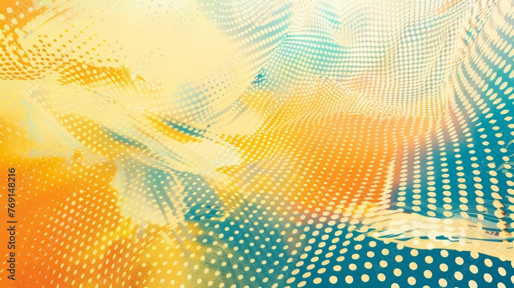 Poster vibrant abstract halftone wave pattern background