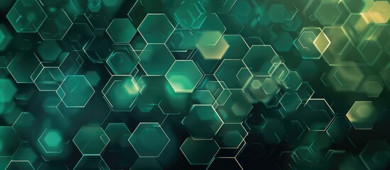 Dark Green hexagon mosaic with shining triangle for cell phone background.