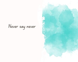 The turquoise fog background with inscription